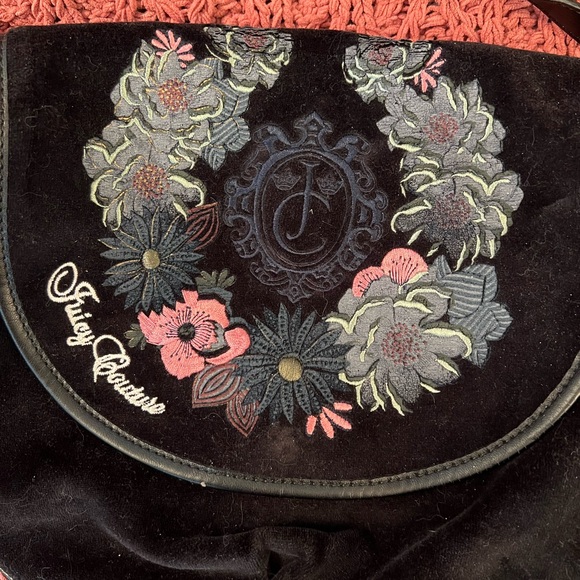 Juicy Couture Y2K Vintage Black Floral Shoulder Bag - Picture 4 of 14